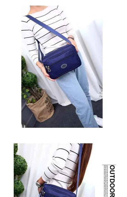 Casual Waterproof Nylon Canvas Ox Cloth Ladies oulder Bag Crossbody Bag Sport Sle Women's Handbag Soft Zipper Closure