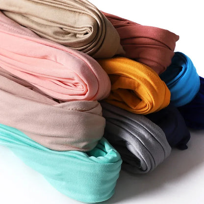 Newest Milk Silk Jersey Hijabs for Women Soft Warm Muslim Woman Turban Hoofddoek Headscarf Good Stitch Stretch Jesey HIjab Scarf - AMULET RING STORE
