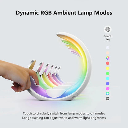 4 in 1 Magnetic Fast Charging Dock Station QC3.0 PD with Desk Lamp Wireless Charger Station Holder for iPhone AirPods IWatch