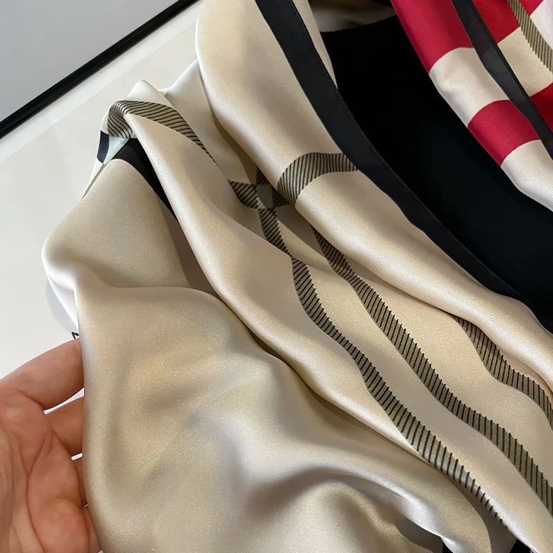 Design Satin Silk Shawl Hijab Scarf Women Fashion Summer Sunscreen Beach Stole Wraps Bufanda Female Headkerchief Echarpe New - AMULET RING STORE