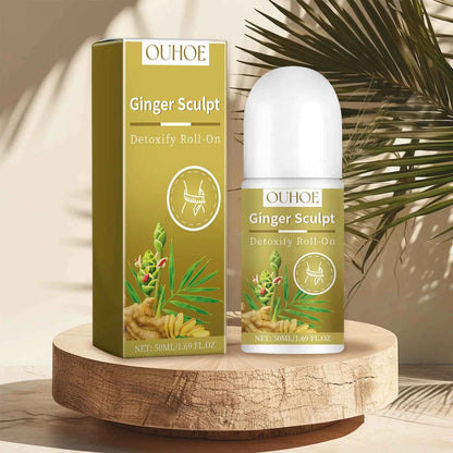 Ginger Sculpt Detoxify Roll-on Ginger Extract Increase Metabolism Promote Fat Burning Moisturizing Skin Care Body Ball Massage