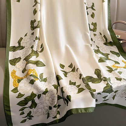 Spring Scarf Women's Luxury Design Polyester Material Smooth Scarf Soft Shawl Beach - AMULET RING STORE