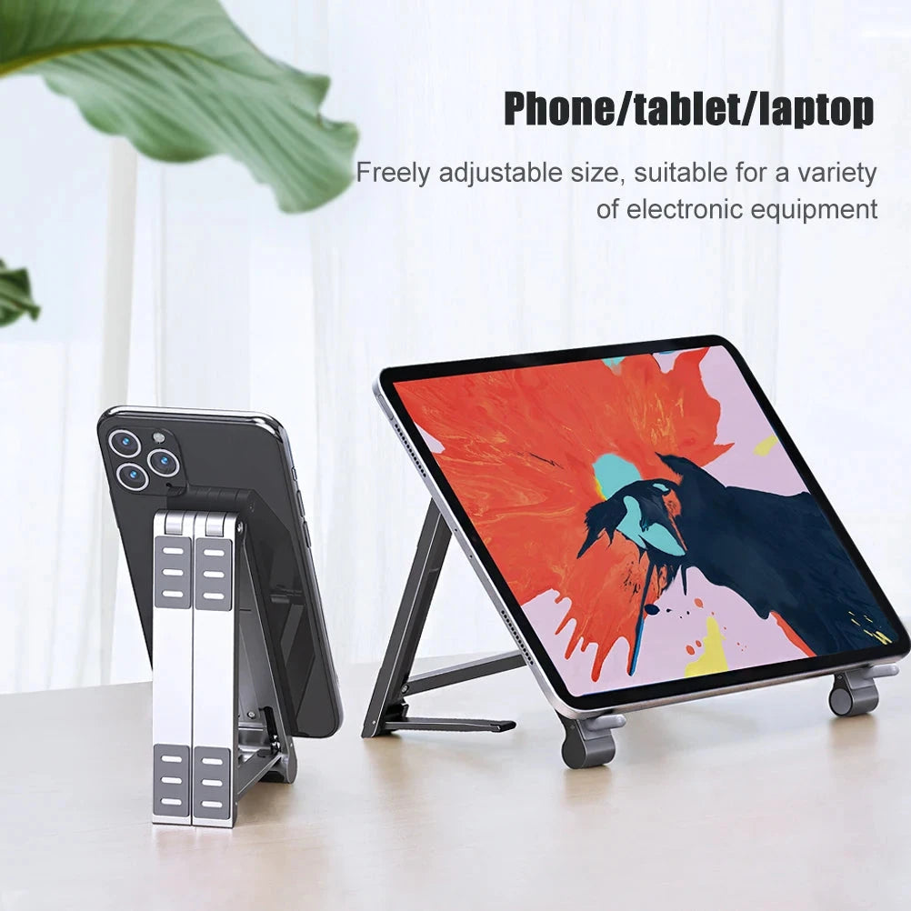 Oatsbasf Mini Laptop Holder Aluminum Adjustable Phone Stand For Macbook Pro Air iPad Notebook Tablet Holder 3 in1Portable Stand - AMULET RING STORE