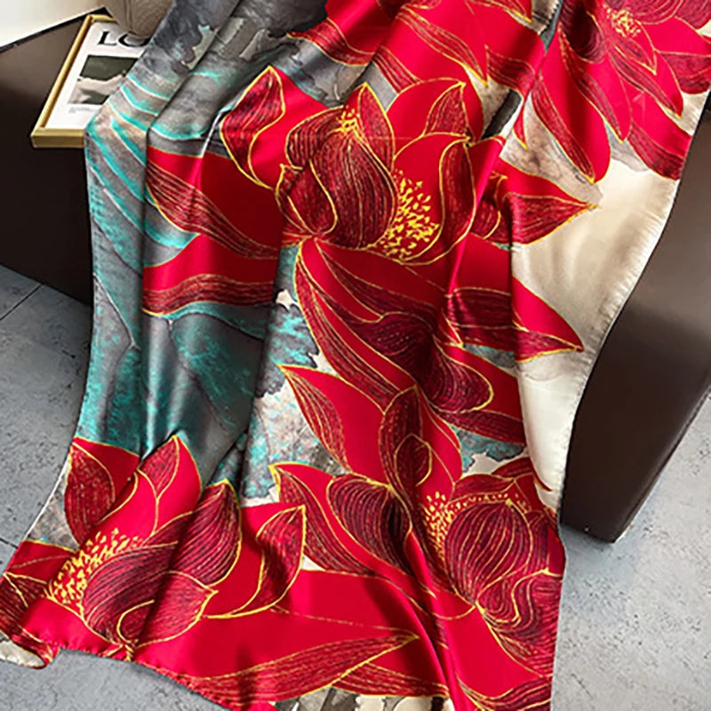 Spring Scarf Women's Luxury Design Polyester Material Smooth Scarf Soft Shawl Beach - AMULET RING STORE