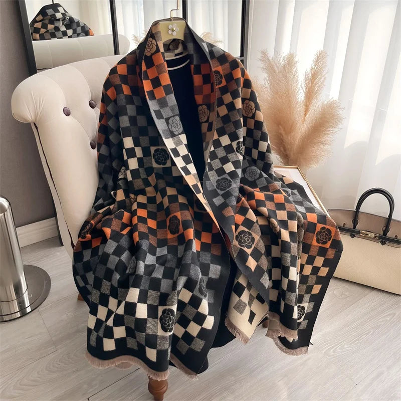 Cashmere Scarf for Women Thick Warm Winter Blanket Brand Female Luxury Quality Shawl Wrap Bufanda 2024 Poncho Echarpe Pashmina