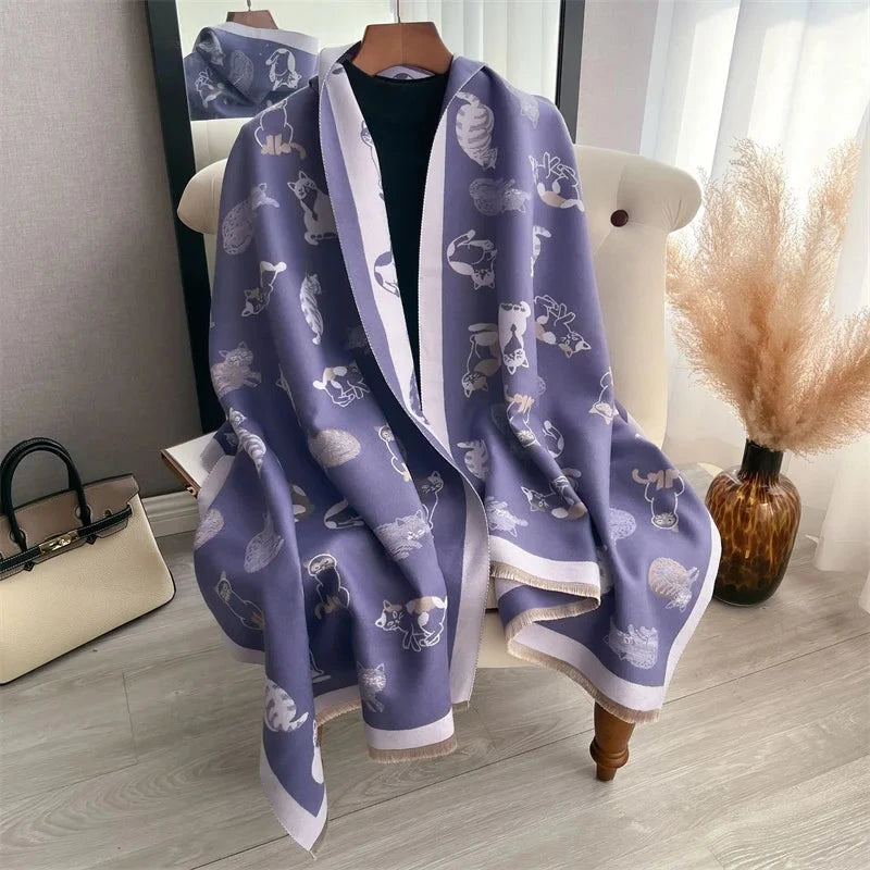 Cashmere Scarf for Women Thick Warm Winter Blanket Brand Female Luxury Quality Shawl Wrap Bufanda 2024 Poncho Echarpe Pashmina