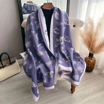 Cashmere Scarf for Women Thick Warm Winter Blanket Brand Female Luxury Quality Shawl Wrap Bufanda 2024 Poncho Echarpe Pashmina