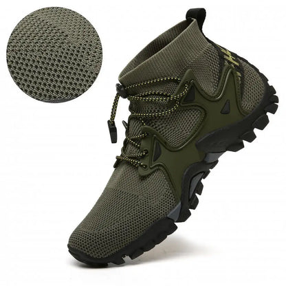 Shoes for Men Walking  2023 Summer New High Top Boots Breathable Mesh Mountaineering Outdoor Comfortable Leisure Travel Sneakers - AMULET RING STORE