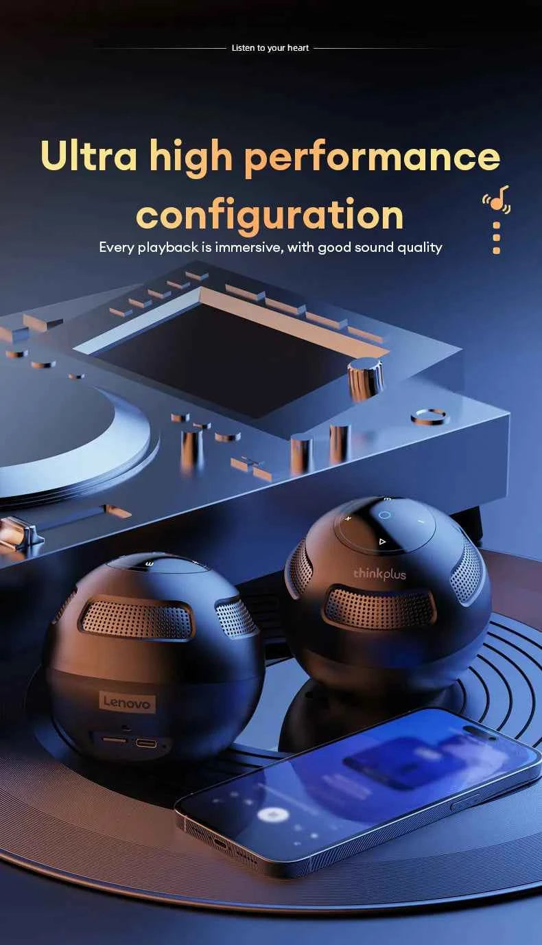 Ship From US Lenovo Bluetooth Speaker Portable Outdoor Long Endurance Home Music Player HiFi Stereo Surround Sound Box TS5