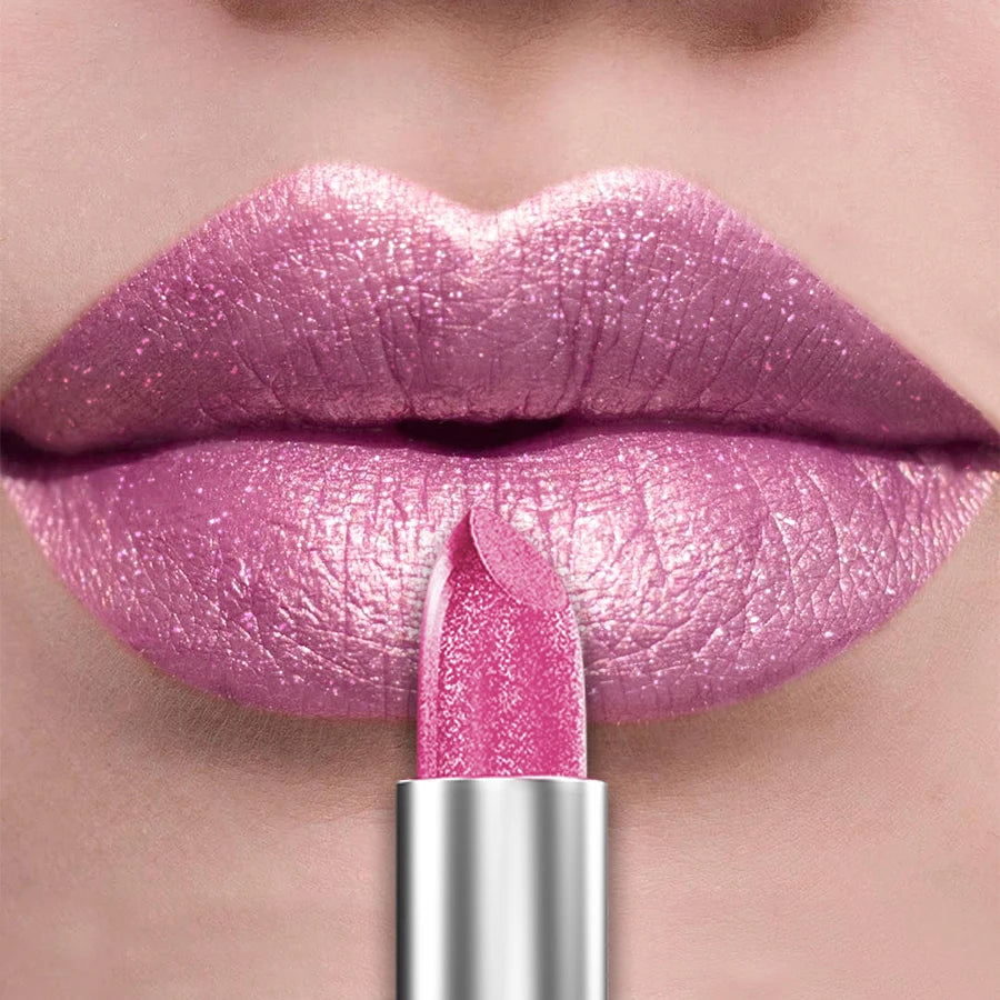 21Colors Bold & Intense Glitter Shiny Metallic Lipstick Pearlescent Lip Tint,Long Lasting Lip Senior Matte Lip Makeup Gifts for - AMULET RING STORE