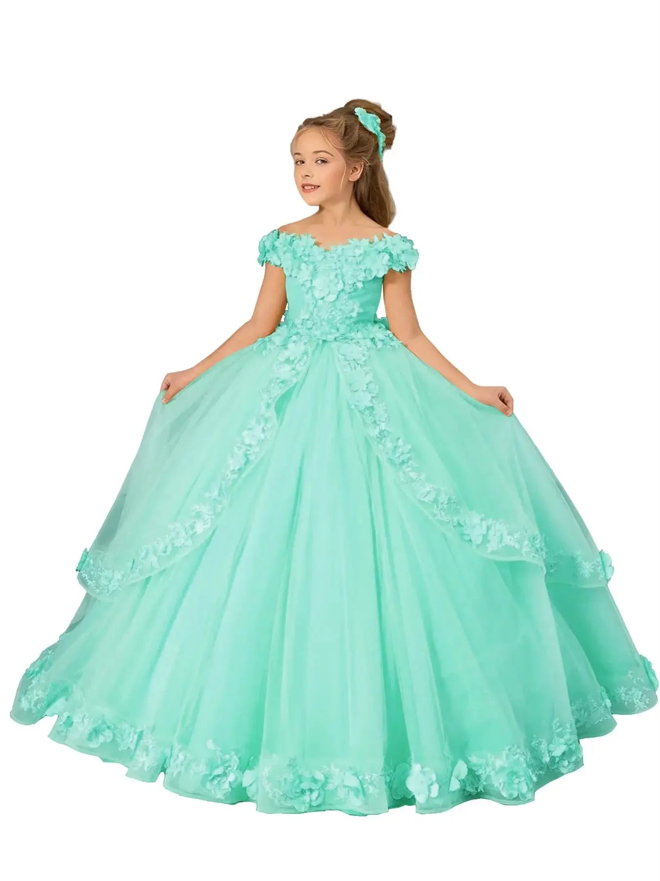 Customize Yellow Flower Girl Dresses Beading Appliqued Pageant Birthday For Girls First Communion Dresses Kids Prom Dresses