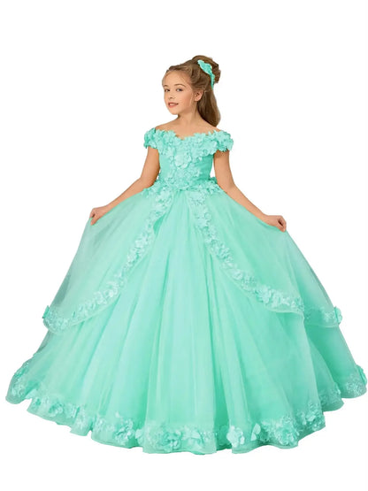 Customize Yellow Flower Girl Dresses Beading Appliqued Pageant Birthday For Girls First Communion Dresses Kids Prom Dresses