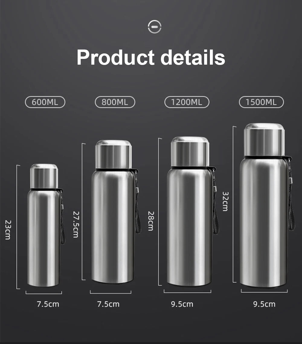 600-1500ml 316 Stainless Steel Thermos Bottle LED Temperature Display Thermal Mug Vacuum Flask Water Bottle For Outdoor Camping - AMULET RING STORE