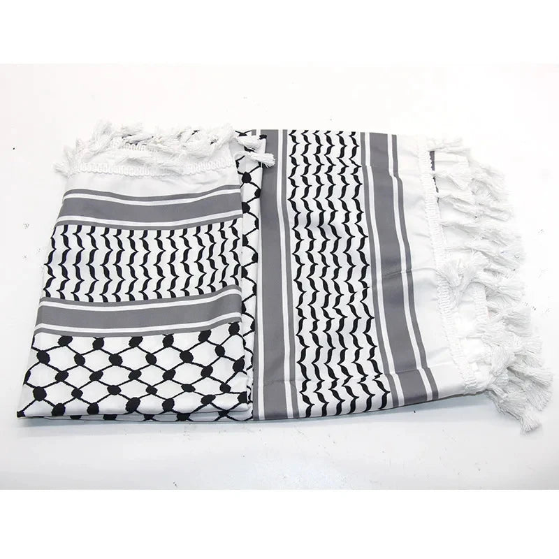 Military Shemagh Tactical Desert Scarf Shemagh Scarf Men Neck Head Wraps for Men Cotton Keffiyeh Arab Wrap with Tassel - AMULET RING STORE