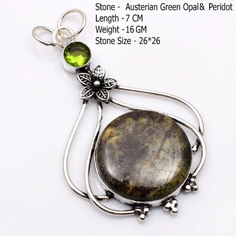 Genuine  Agate Labradorite Jasper Turquoise Rose Quartz Pendant