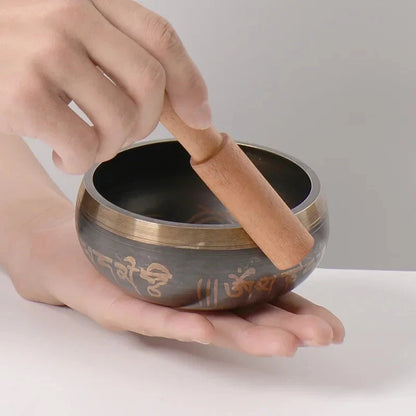 Nepal Handmade Bronze Singing Bowl Healing Meditation Yoga Tibetan Singing Bowls Sound Therapy Percussion Instruments - AMULET RING STORE