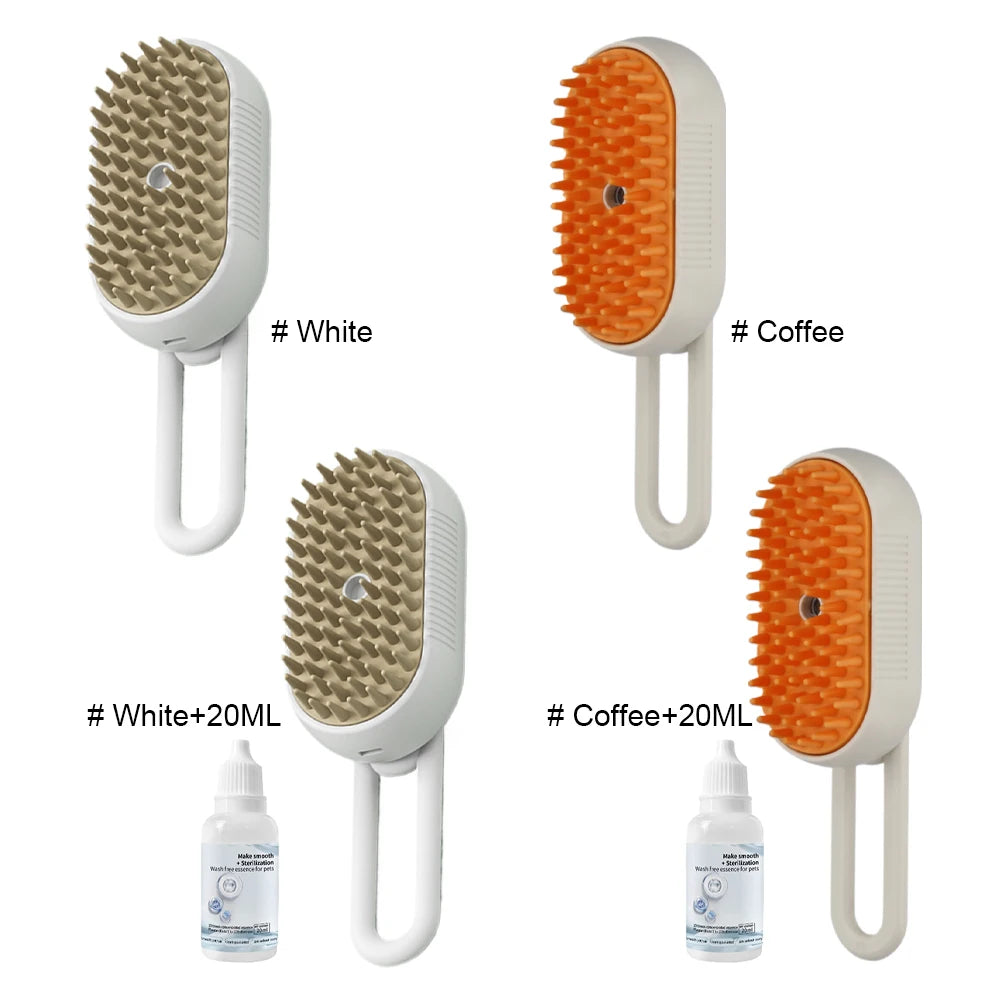 1-5pcs Cat Steam Brush USB Electric Water Spray Kitten Pet Comb Silicone Dog Bath Massage Brush with Liquid Grooming Supplies - AMULET RING STORE