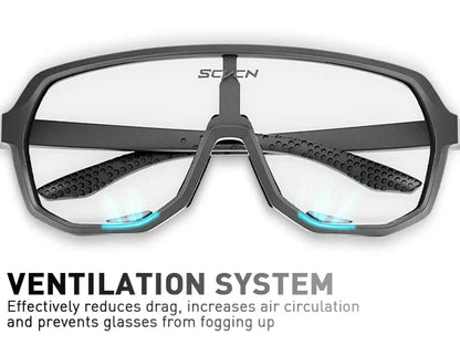 SCVCN Photochromic Cycling Glasses Men Women Clear Sports Sunglasses UV400 Protection for Cycling Running Baseball mtb