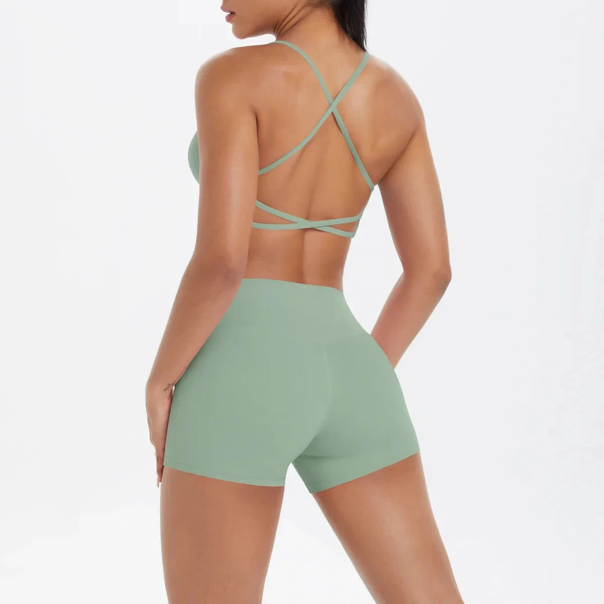 2PCS Yoga Set Nude Feeling Workout Sets Women Tracksuit Gym Push Up Fitness Running Workout Sportwear Sport Bra Leggings Suit