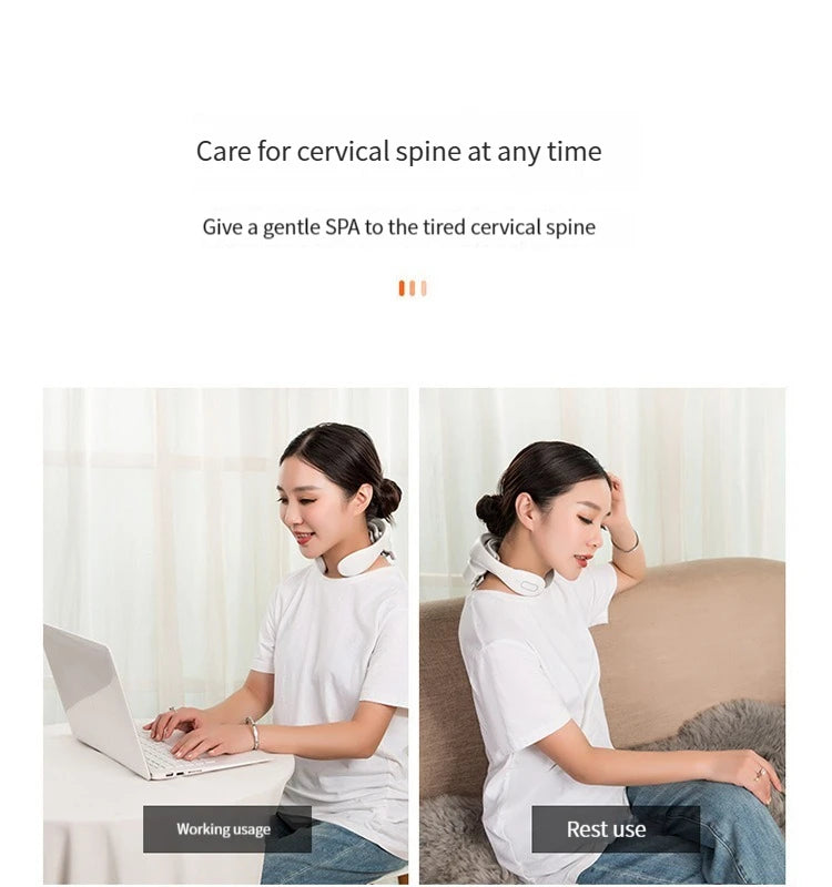 Neck Massage Intelligent Charging Heating Hot Pressing Magnetic Pulse Fashion Multi User Usage Portable Pulse Neck Massager