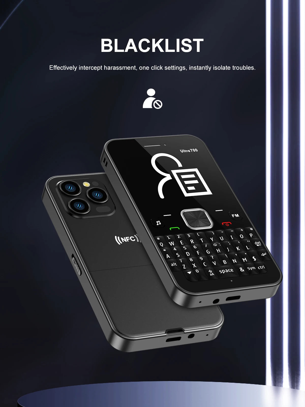 SERVO 4 SIM Card 4 Standby QWERTY Keyboard Mobile Phone Speed Dial Blacklist FM Radio Flashlight 2G GSM Cellular Cellphone TypeC