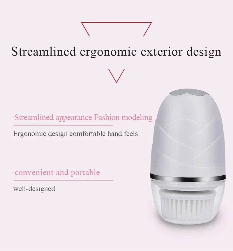 3 in 1 Electric  Facial Cleansing Brush Blackhead Remover Makeup Removal Face Deep Pores Cleaning Massager Face Cleaner