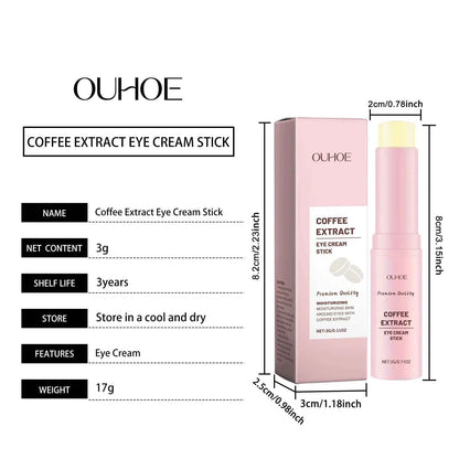 Caffeine Eye Cream Stick Lifting Firming Brighten Eyes Skin Fade Fine Lines Anti Puffiness Hydrating Moisturizing Eye Care Cream