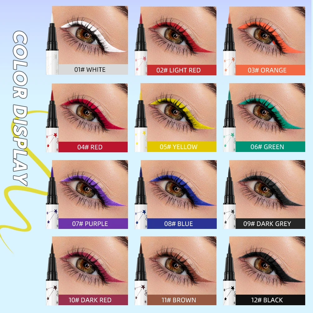 QIBEST High Pigment Eyeliner Pencil Waterproof Smudgeproof Makeup Eye Liner Liquid Black Eyeliner Quick Drying Eyes Cosmetics - AMULET RING STORE