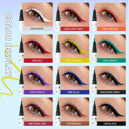QIBEST High Pigment Eyeliner Pencil Waterproof Smudgeproof Makeup Eye Liner Liquid Black Eyeliner Quick Drying Eyes Cosmetics - AMULET RING STORE