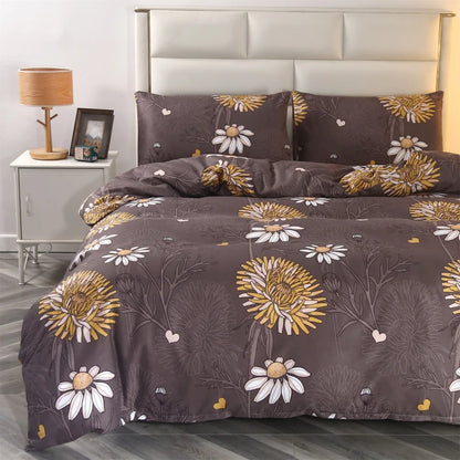 Reversible Summer Blossom Single Twin Full Queen Duvet Cover Set