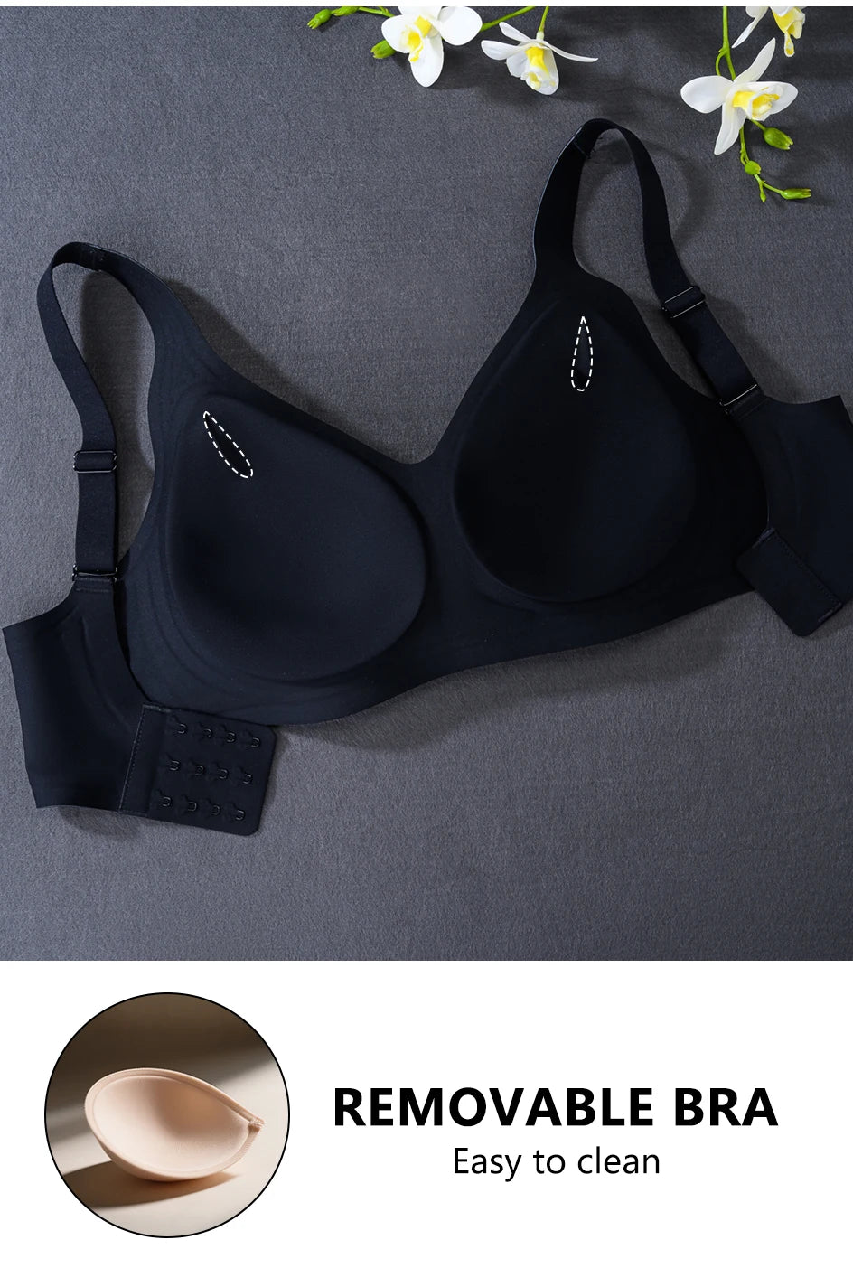 Women Underwire Bra Wide Adjuestable Strap Solid Color Plus Size Bras