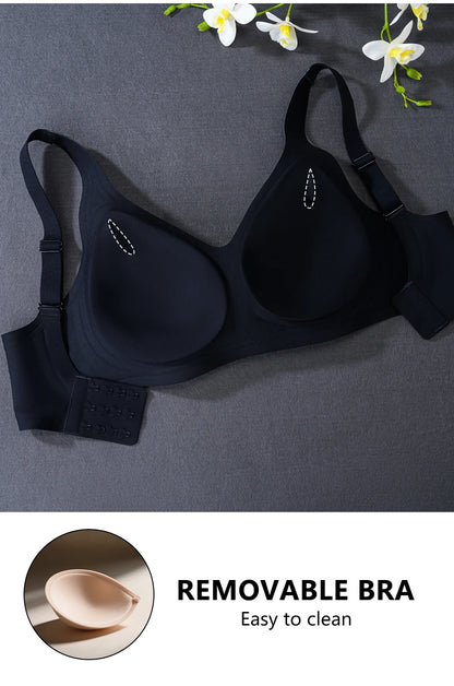 Women Underwire Bra Wide Adjuestable Strap Solid Color Plus Size Bras