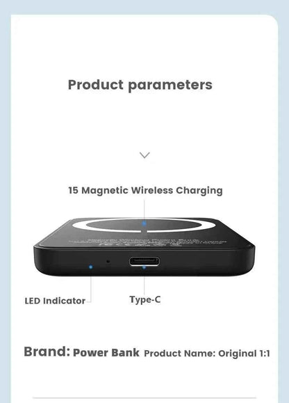 20000mAh Magnetic Power Bank Wireless PD 22.5W Fast Charger