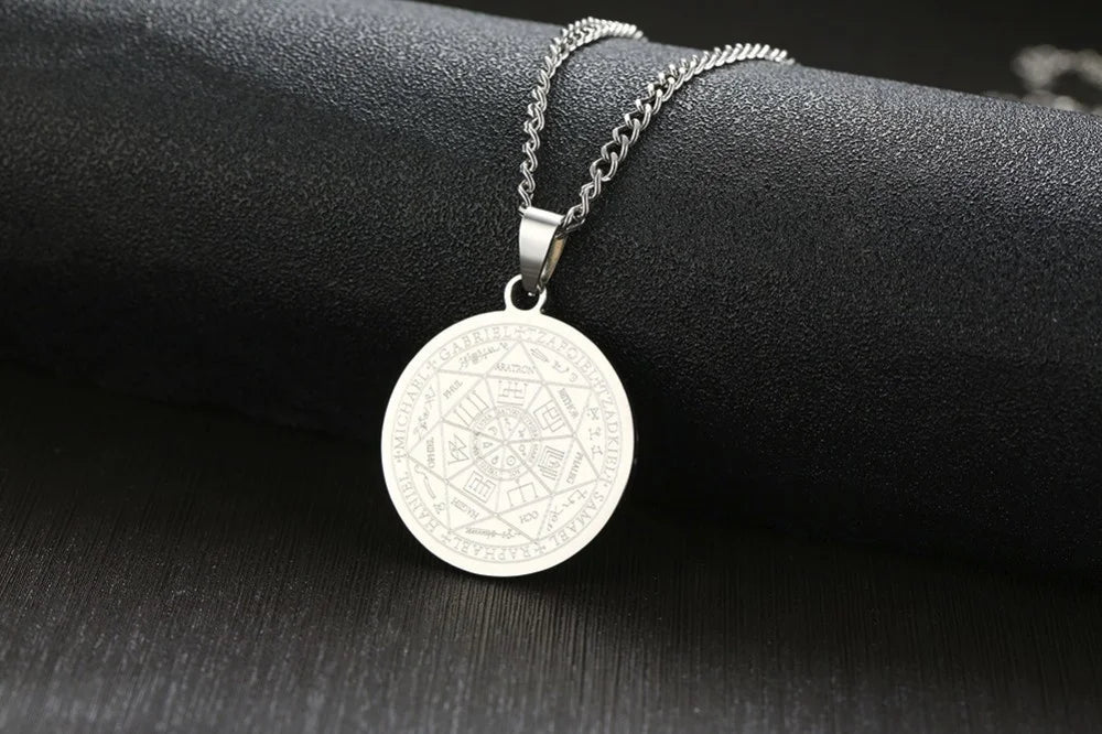 Stainless Steel Seven Archangels Necklace for Men