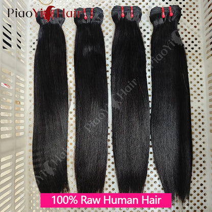 12A Double Drawn Straight Human Hair Bundle 100% Raw Human Hair 20 22 24Inch Unprocessed Virgin Human Hair Extension Top Quality