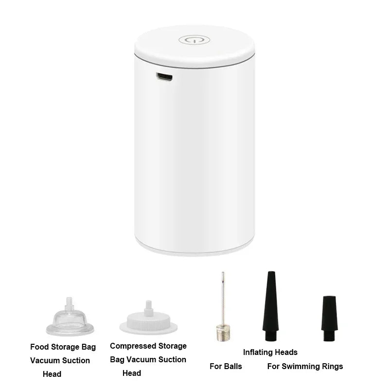 Cordless Electric Vacuum Bag Sealer Pump, Portable USB Charge Vacuum Compression Machine for Food Clothes Storage Bags - AMULET RING STORE