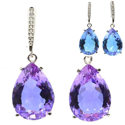 Buy 4 Get 1 Free Zultanite Color Changing Alexandrite Topaz Real Ruby Emerald Sapphire Mystic Topaz Silver Earrings Pendant