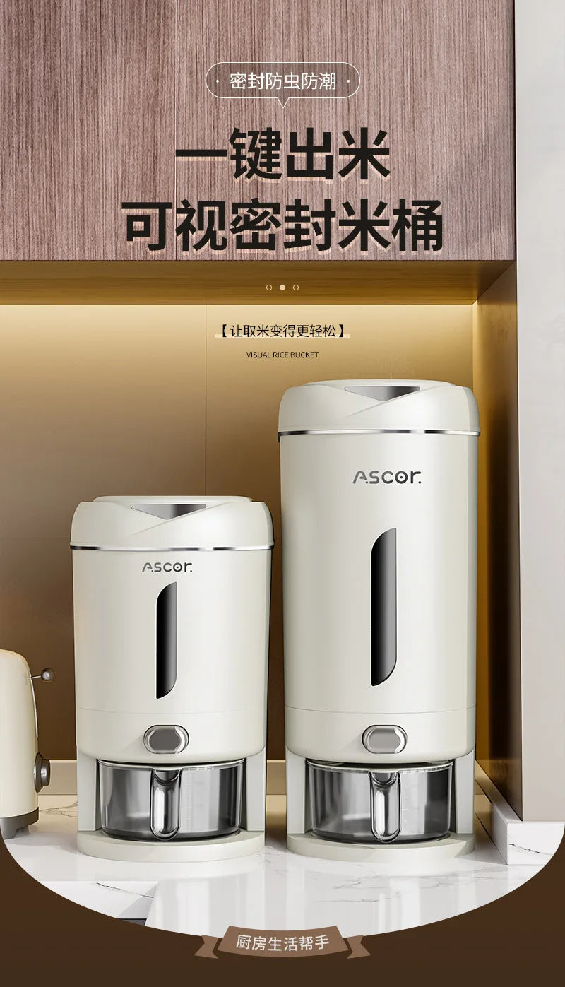 Mii Bucket Home 2025 New Model Sealed Rice Container Rice Box Anti-Pest and Anti-Damp Kitchen Storage Container High-End