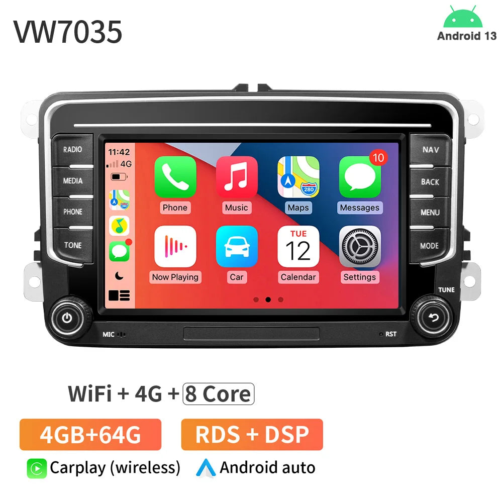 7inch Car Radio CarPlay Android Auto for Volkswagen VW Passat B6 B7 CC Tiguan Touran GOLF POLO CarPlay 7inch 2+32GB / 4+64GB - AMULET RING STORE
