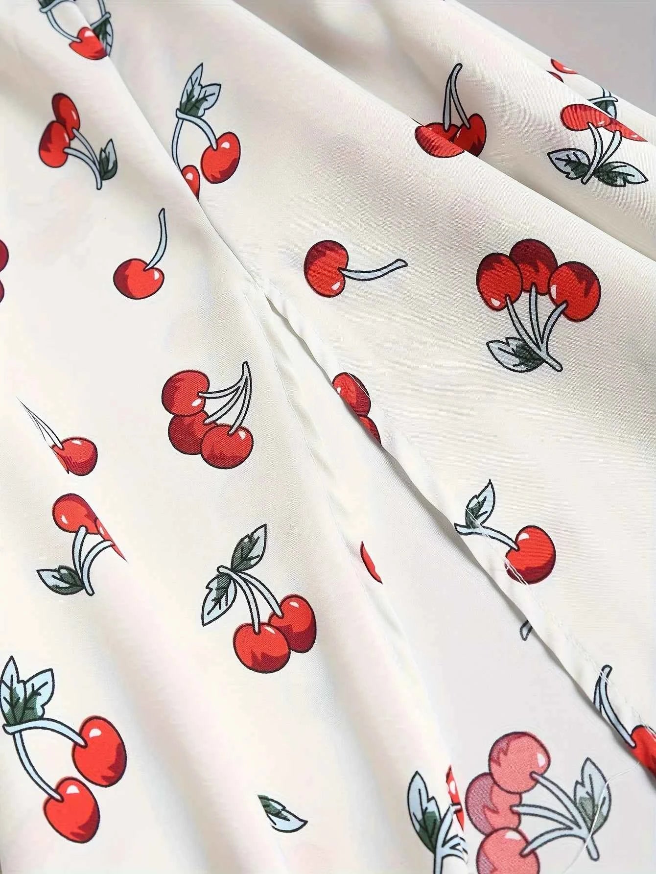 2024 European and American fashion plus size women's new flower print A-line skirt bow tie slit dress