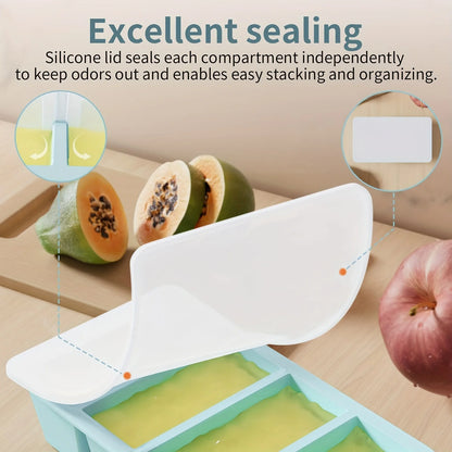 1/4pcs Large Rectangular Ice Cube Mold Set with Lid Stackable Freezer Trays for Bottles Beverages Long Cubes Mould Kitchen Items - AMULET RING STORE