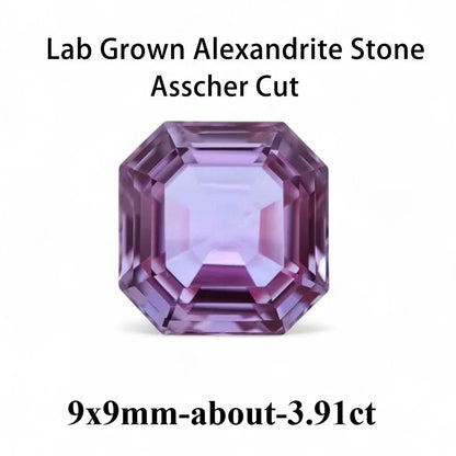Emerald Cut Lab Grown Alexandrite AGL Certificate Loose Gemstone For Earrings Ring Jewelry Diy Making