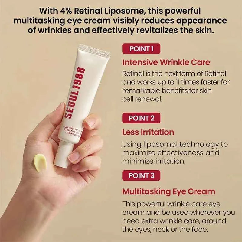 SEOUL 1988 Vitamin C Wrinkle Care 4% Retinol Ginseng Face Serum Firm Fine Lines Eye Cream Hydrating Moisturizing Brightening Set
