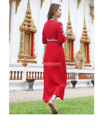 Sari India Women Clothing National Embroidered Dress Cotton Pakistan Style Costume Indian Top Long  Blouse