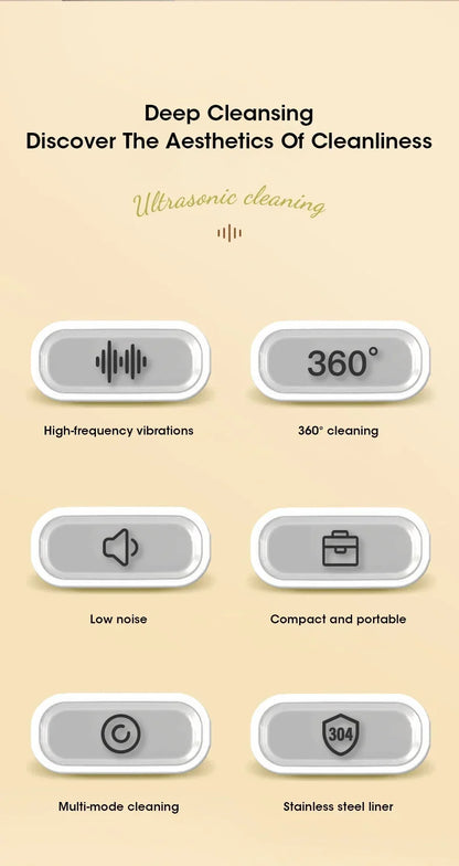 Ultrasonic Cleaning Machine 400ml Ultrasonic Cleaning Tank Automatic Cleaning Makeup Brush Glasses Watches Jewelry Cleaning - AMULET RING STORE