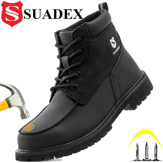SUADEX Steel Toe Boots for Men Women Waterproof Indestructible Work Safety Boot Outdoor Protection Construction Shoes - AMULET RING STORE