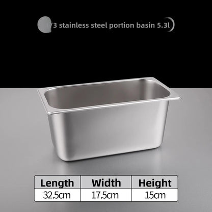 Stainl Steel Rectangular Covered Small Seasoning Box Food Container Thermal Rectangular Basin for Restaurant Kitchen - AMULET RING STORE
