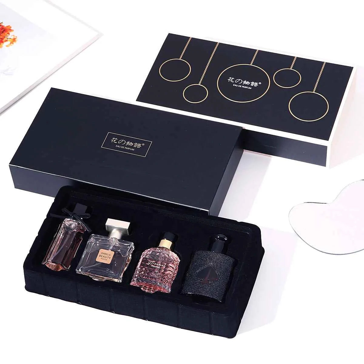 Gift Box Four Piece Set Women Perfume Spray 105ml Floral Scent Lasting Fragrance Pheromone Eau De Parfum Men Cologne Balminess