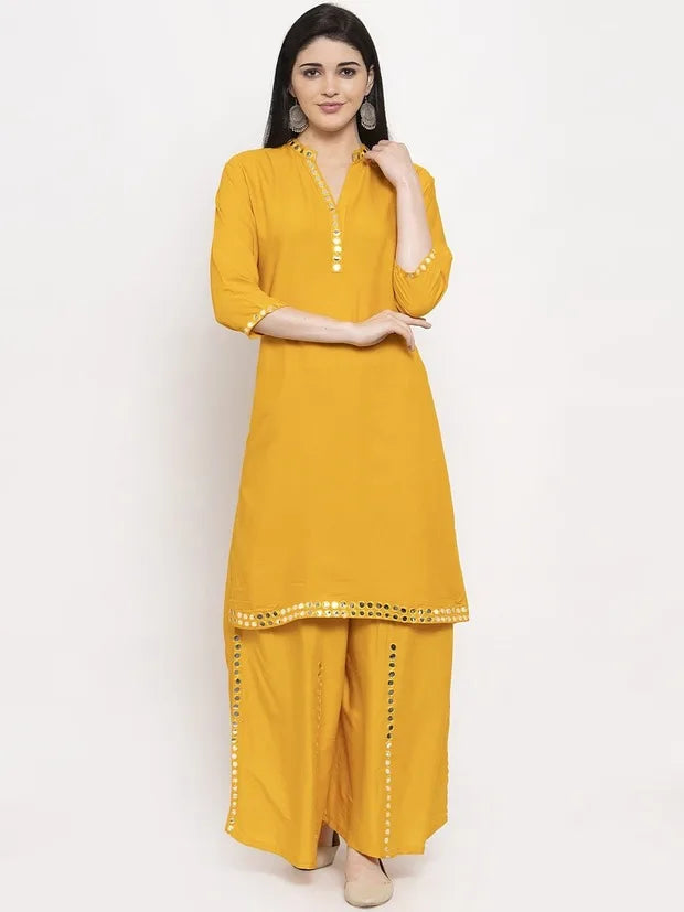 Indian Saree Long Cotton Silk Yellow Ethnic Style Thin Breathable Top Pants Scarf Indian Sari Traditional Indian Clothing Set