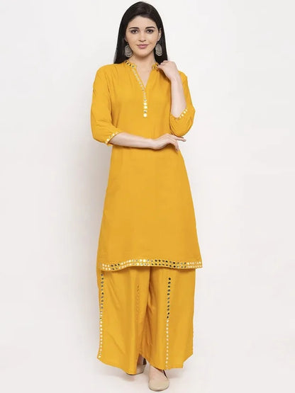 Indian Saree Long Cotton Silk Yellow Ethnic Style Thin Breathable Top Pants Scarf Indian Sari Traditional Indian Clothing Set